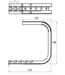 Кронштейн потолок - стена для сетчатого лотка 100 мм, быстрого монтажа