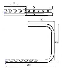 Кронштейн стеля-стіна для сітчастого лотка 200 мм, швидкого монтажу