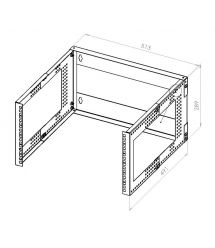 Кронштейн настенный 19" 6U, глуб. 280 ... 480мм, серый