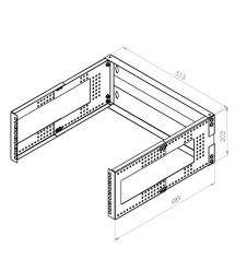 Кронштейн настенный 19" 4U, глубь. 280 ... 480мм, черный