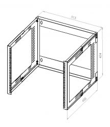Кронштейн настінний 19" 9U, глиб. 280…480мм, чорний