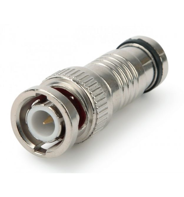 Роз'єм BNC-M компресійний під коаксіальний кабель RG-6 + жовтий наконечник Q100