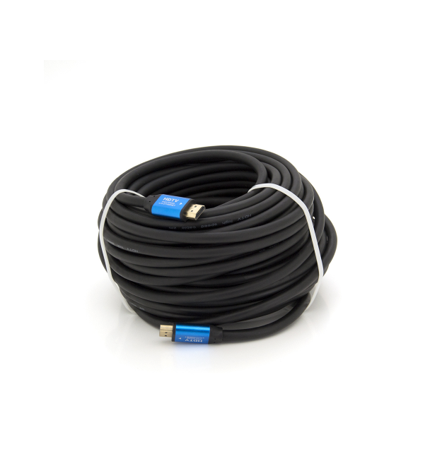 Кабель Merlion HDMI-HDMI 4Kx2K Ultra HD, 25.0m, v2,0, круглый Black, коннектор Blue, Blister-box, Q10
