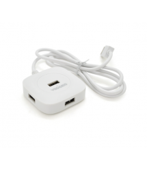 Хаб VEGGIEG V-U2408 USB 2.0 4 порта, 480Mbts, питание от USB, White, 1,0m, Box