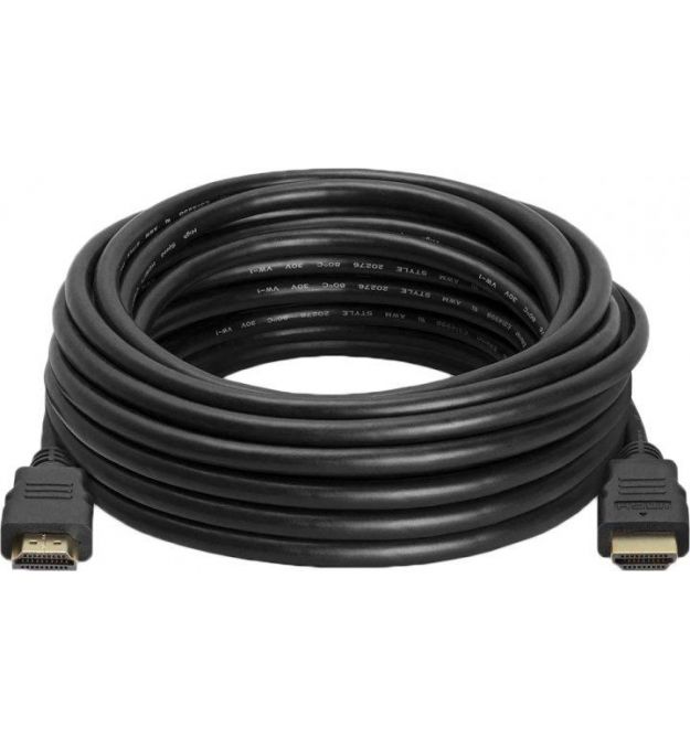 Кабель HDMI-HDMI HIGH SPEED 3.0m, v1.4, OD-7.5mm, круглый Black, коннектор Black, (Пакет) Q150