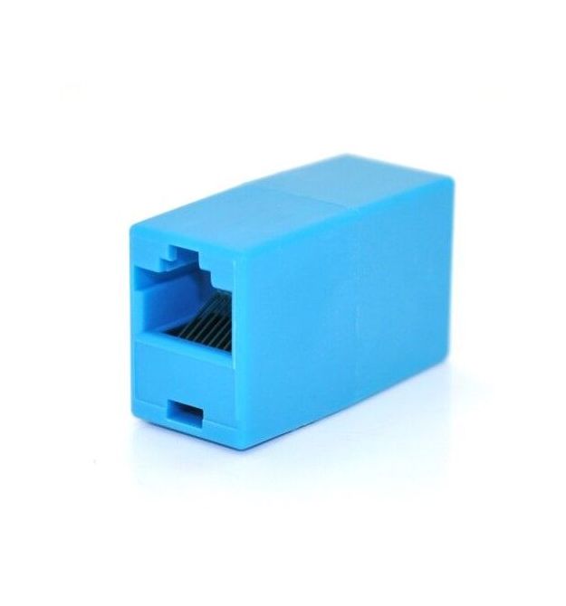 Соединитель RJ45 8P8C мама / мама RJ45 для соединения кабеля, голубой, Q100 