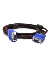 Кабель VGA 3+4 5.0m male to male OD-8.2mm Black-Red, коннектор Blue, кулёк