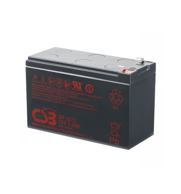 Акумуляторна батарея CSB GP1272F2, 12V 7,2Ah (25W) (151х65х100мм) 1.84кг Q10