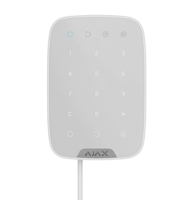 Проводная сенсорная клавиатура Ajax KeyPad Fibra белый