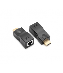 Одноканальний пасивний подовжувач HDMI сигналу по UTP кабелю.Дальність передачі: до 30метрів, 720P-cat5e, 1080Р-cat6, Black