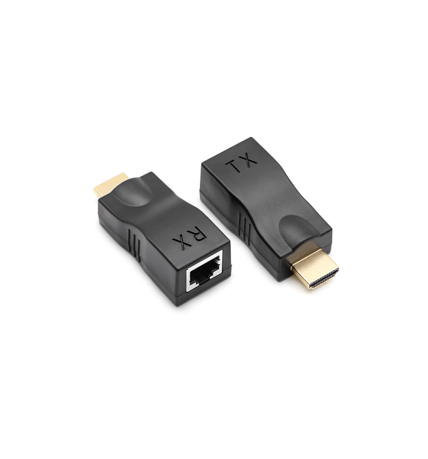 Одноканальный пассивный удлинитель HDMI сигнала по UTP кабелю по одной витой паре. Дальность передачи: до 30метров, 720P-cat5e,