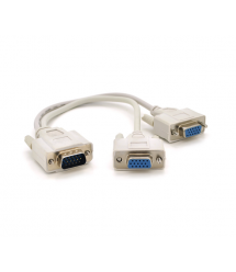 Разветвитель VGA 0,2m, male to 2*female (папа-2*мама), White, OEM