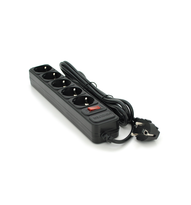 Сетевой удлинитель Maxxter SP5, 220В 10А, 5 розеток, 4.5 м, Black, Q30