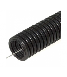 Гофротруба вулична D16 ПП, з протяжкою, із захистом від ультрафіолету, не підтримує горіння, (100м), колір чорний, ціна за бухту