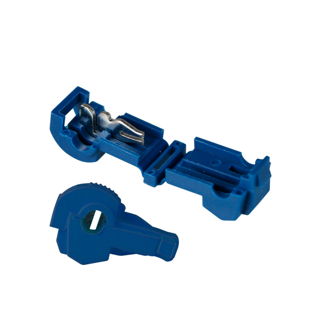 Клеммы T2-образные обжимные быстрого монтажа, 0.75-2.5мм2, 15A, Blue