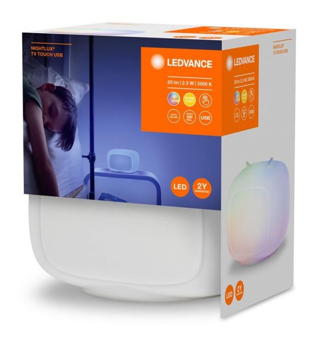 LEDVANCE Нічний світильник NIGHTLUX TOUCH LED 2,5W Retro TV, micro-USB, RGBW