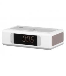 2E Акустическая док-станция SmartClock Wireless Charging, Alarm Clock, Bluetooth, FM, USB, AUX White