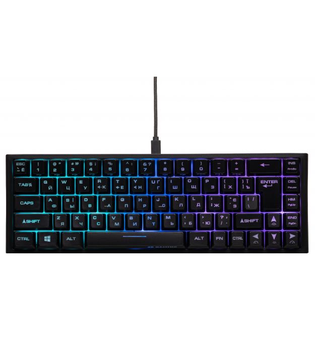 Клавиатура игровая 2E Gaming KG350 RGB 68key USB Black Ukr