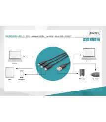 Digitus Кабель 3-in-1 Charger Cable