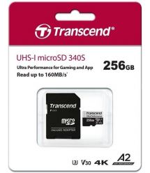 Transcend Карта памяти 256GB microSDXC C10 UHS-I U3 A2 R160/W125MB/s + SD