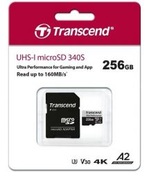 Transcend Карта пам'яті microSD 256GB C10 UHS-I U3 A2 R160/W125MB/s + SD