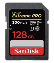 SanDisk Карта памяти 128GB SDXC C10 UHS-II U3 V90 R300/W260MB/s Extreme Pro
