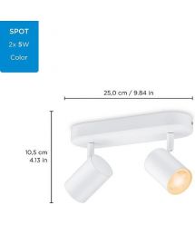 WiZ Умный накладной точечный светильник IMAGEO Spots 2х5W 2200-6500K RGB Wi-Fi белый