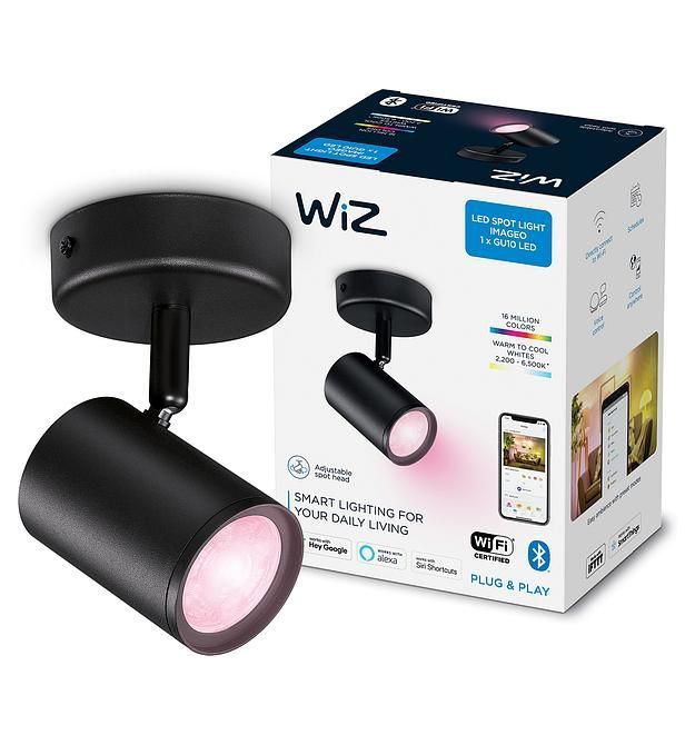 WiZ Умный накладной точечный светильник IMAGEO Spots 1х5W 2200-6500K RGB Wi-Fi