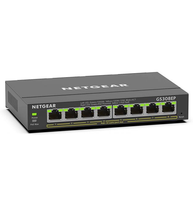 NETGEAR Комутатор GS308EP 8xGE PoE+(62Вт), керований