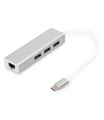 Digitus Концентратор USB-C - USB 3.0 3 Port Hub + Gigabit Ethernet
