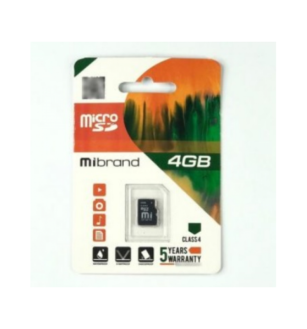 Карта памяти Mibrand microSDHC Class 4, 4GB