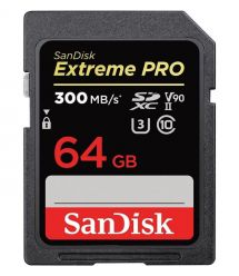 SanDisk Карта памяти 64GB SDXC C10 UHS-II U3 V90 R300/W260MB/s Extreme Pro