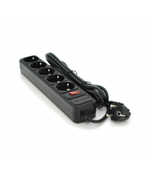 Сетевой удлинитель Maxxter SP5, 220В 10А, 5 розеток, 3 м, Black, Q30