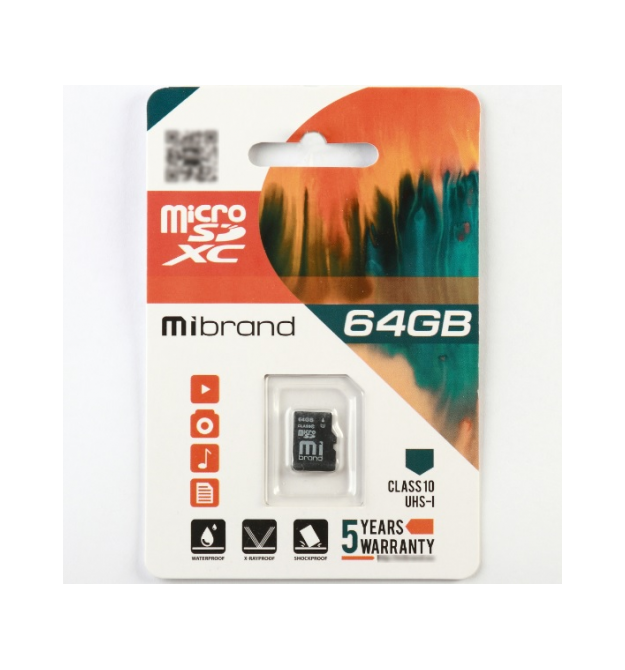 Карта памяти Mibrand microSDHC Class 10 UHS-I, 64GB