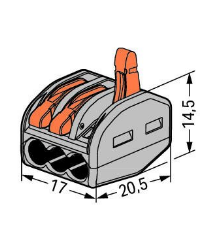 Клемма 3-контактная Wago 222-413