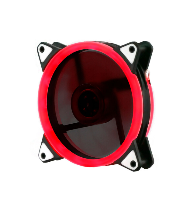 Кулер корпусной 12025 DC sleeve fan 3pin + 4pin - 120*120*25мм, 12V, 1100об - мин, Red, двухсторонний