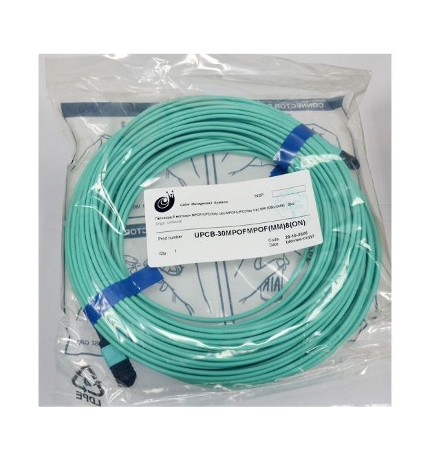 Патчкорд 8 волокон MPOF-UPC(Key Up)-MPOF-UPC(Key Up) MM (G50-OM3) Type-B, 30м