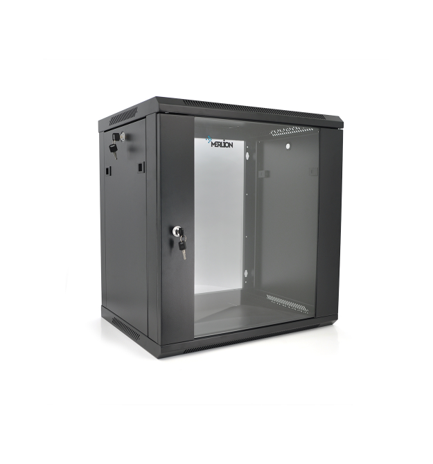 Шкаф Merlion 15U, 600*450*768 (Ш*Г*В)мм закаленное стекло, черный, сталь 1,2мм с замком (в разобраном виде!!!)