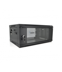 Шкаф Merlion 4U, 600*450*279 (Ш*Г*В)мм закаленное стекло, черный, сталь 1,2мм с замком (в разобраном виде!!!)