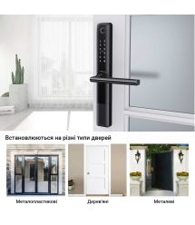 Умный дверной биометрический замок SEVEN LOCK SL-7762BF black