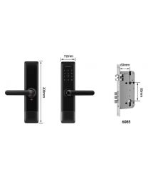 Умный дверной биометрический замок SEVEN LOCK SL-7767BF black