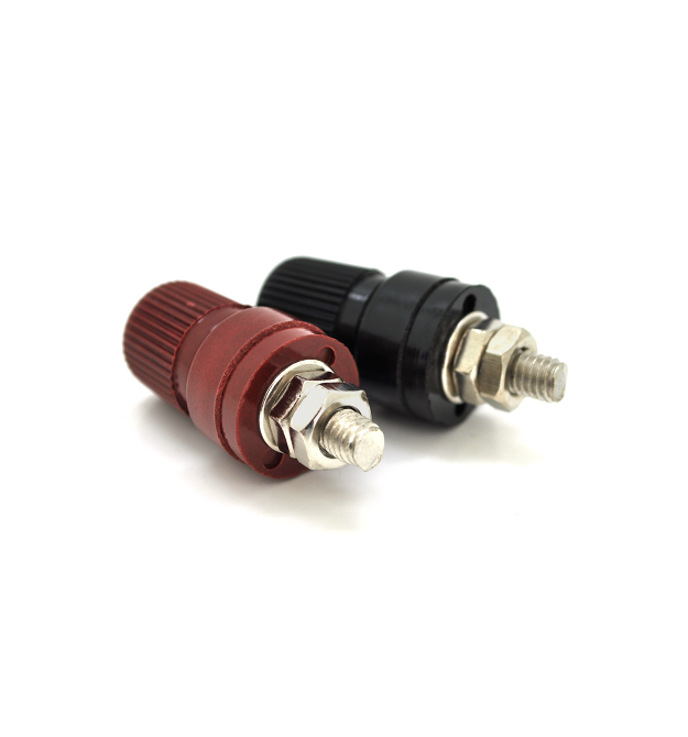 Железная винтовая клемма 6mm черная+красная продаются парой