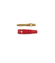 Наконечник кабельний, гвинтова фіксація, ізолятор: ПВХ, діаметр 3.0 мм, позолочений штекер, червоний