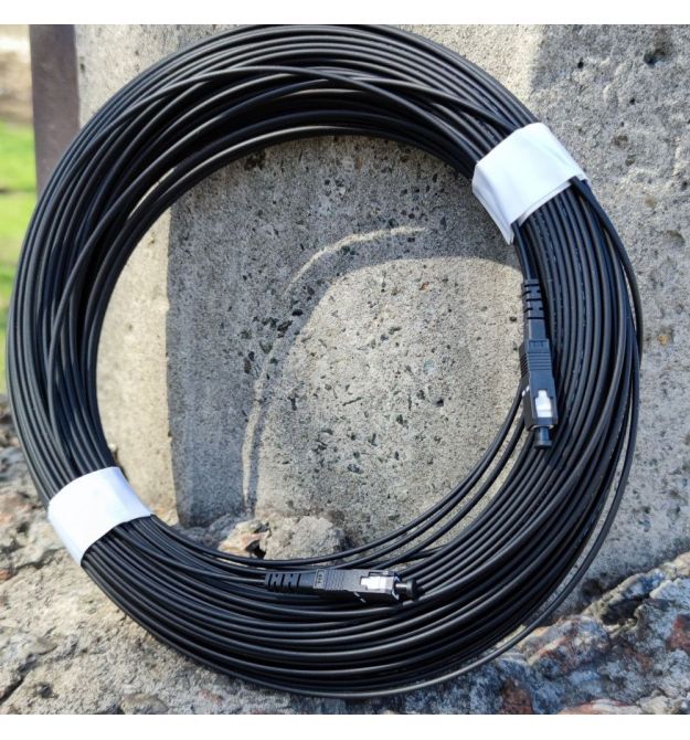Патчкорд SC-UPC-SC-UPC SM, FTTH плоский, наружного исполнения 100 м, Simplex