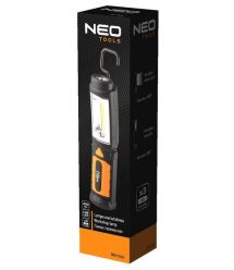 Neo Tools Фонарь, 2 в 1, 3xAA, 3 Вт, 300 лм, LED COB, магнит, крючок