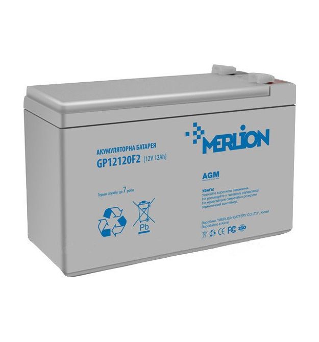 Аккумуляторная батарея MERLION AGM GP12120F2 12 V 12 Ah ( 150 x 98 x 95 (100) ) 3,0кг Q6