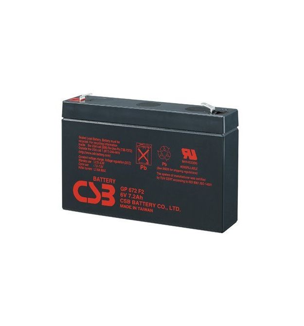 Акумуляторна свинцево-кислотна батарея CSB GP672 6V 7.2Ah Q10