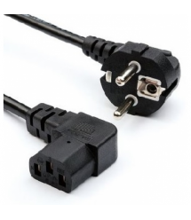 Кабель живлення Schuko кутовий PC-186A CEE7/17-C13, 1.8M, 0.75mm, євровилка під 90 градусів, OEM Q25/250