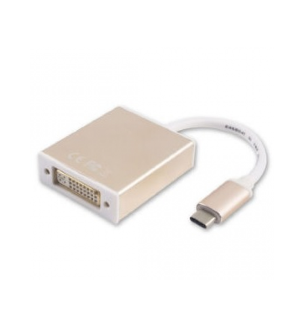 Конвертер Type-C (папа) на DVI(мама) 10cm, GOLD, 4K / 2K, Пакет