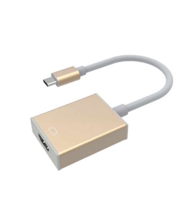 Конвертер Type-C (папа) на HDMI(мама) 10cm, GOLD, 4K / 2K, Пакет